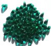 100 5x10mm Transparent Emerald Drops